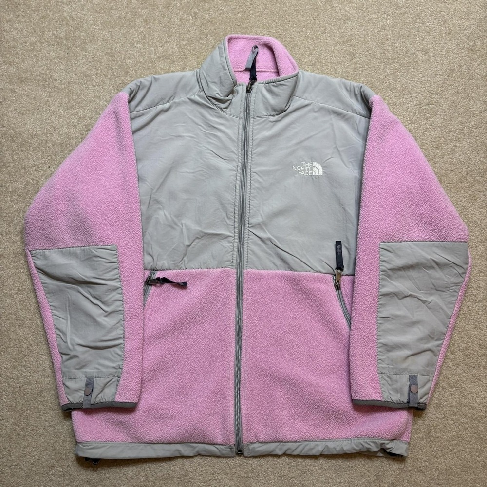 The North Face‎ Denali Jacket Youth XL Pink Gray Polartec Fleece Full Zip